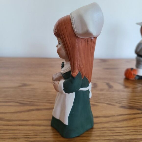 Vintage Ceramic Handcrafted Pilgrim Boy and Girl Thanksgiving Fall Autumn 1994 - Picture 11 of 15